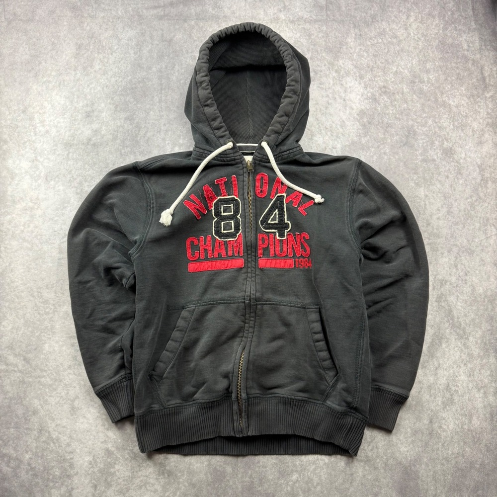 Old Navy Basic Issue Mens M Full Zip Hoodie Faded Black National Champions 84